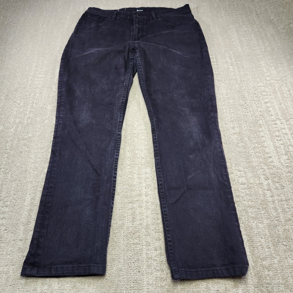 Hudson Jeans Men 33x30 Blake Slim Straight Black Denim Stretch Biker Minimal